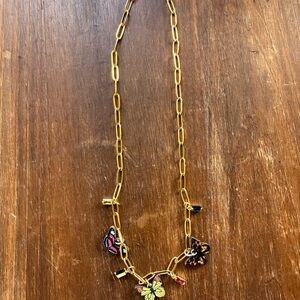 Gold butterfly charm necklace